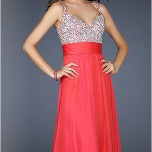 Brand new in packaging size 4 La Femme prom/formal dress!